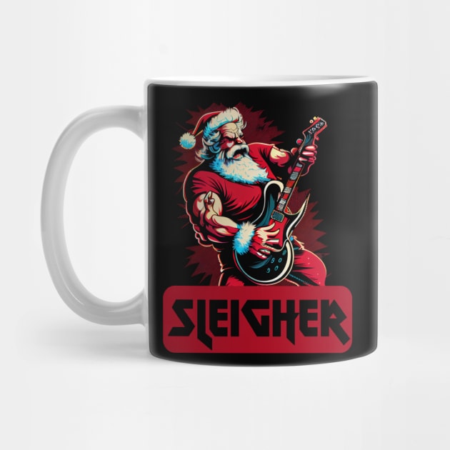 Sleigher, hail Santa, Metal Santa by Teessential